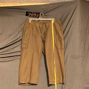 Dockers Women's Tan Cropped Cargo Drawstring Pants